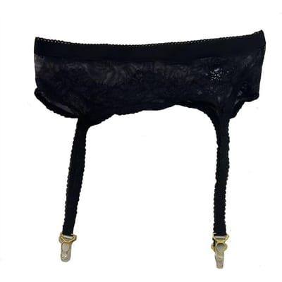 Sexy kanten jarretelgordel Transparante mesh gaas dunne dames antislip jarretelkousen hulpstuk antislip band One Size black