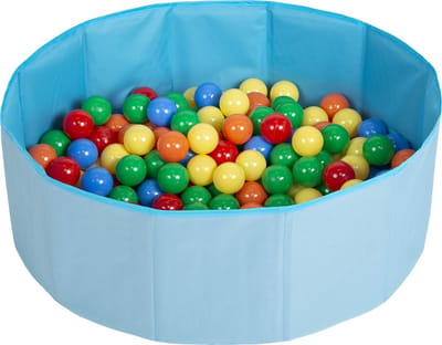 Selonis Opvouwbaar ballenbad voor kinderen 100 ballen 80x23 cm - Speelbad - Blauw: Geel Groen Blauw Rood Oranje