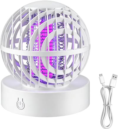 ZVD 2-in-1 elektrische insecten- en muggendoder – Met ledverlichting – Oplaadbaar via USB – Voor binnen en buiten – Geschikt voor huis, tuin en camping – Wit