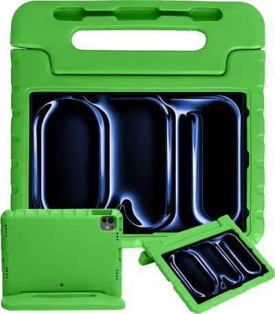 Hoesje - Geschikt voor Apple iPad Pro (2024/2025) - 13 inch - Kinderhoes Shockproof Bumper - Kidsproof Case - Tablethoes - Kinder Hoes Cover - Groen