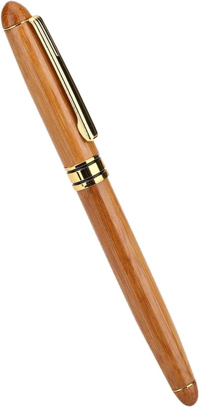 Stijlvolle vulpen met brede stomp nib van 1,5 mm, bamboe handvat en zuigermechanisme voor gotische en italic kalligrafie