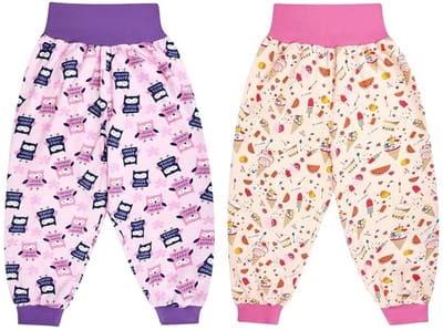 Famanu - 2-delige hoge taille luierbroek voor nachtgebruik katoen
