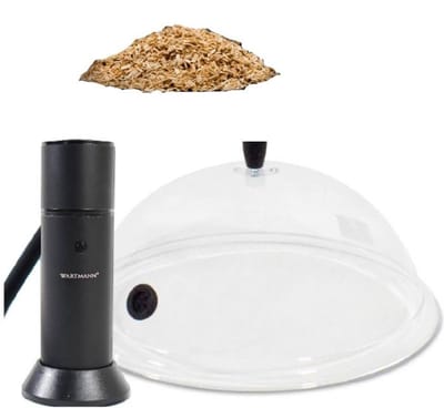 Wartmann 2402SM - Rookpistool Deluxe Pakket - Smoking Gun - Stolp - 5 Smaken Rookmot - Koud Roken - Foodsmoker - Cold Smoke - Rookapparaat - Olijf, Citroen, Sinas, Vuren, Beuk, - Mat Zwart