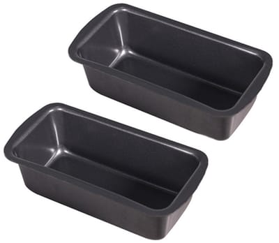2 stuks - Taartvorm - Broodvorm - Bakvorm voor brood - Gemaakt van koolstofstaal - Antiaanbaklaag - 23,2*9,7*6 cm - Geschikt voor taarten en brood - Zwart