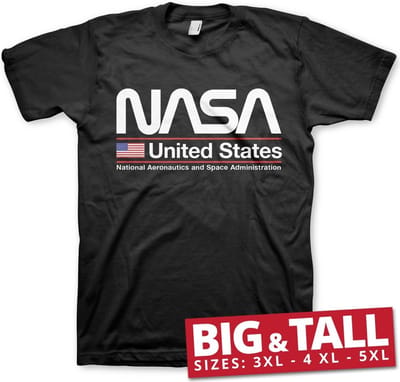 NASA United States Big & Tall T-shirt Zwart
