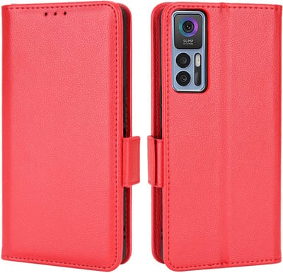 Coverup Hoesje - Geschikt voor TCL 30 / 30+ Hoesje - Coverup Book Case - Rood