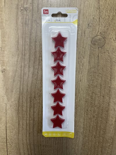 TLVX 7 stuks Rode Ster Magneten / Foto magneten / Koelkast magneten / Whiteboard magneten / Speel en leer magneten / Boodschappenlijst / Notitie / Kantoor / Schoolbord / Deurmagneet / Magneetjes ophangen / Kleur Rood