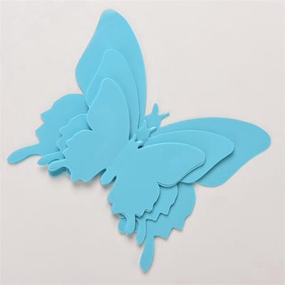 Finnacle - 12 stuks 3D muurstickers - Vlinder - Effen - Kinderkamer & Babykamer Decoratie - Mintgroen