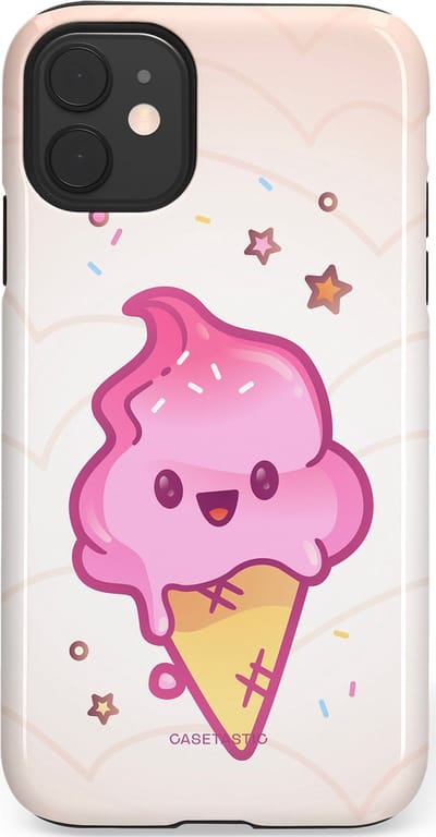 Casetastic Hoesje Geschikt voor Apple iPhone 11 - Stijlvolle Beschermende Duo-layer Case - Roze Kawaii Dessert