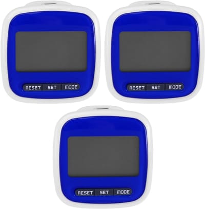 Stappenteller Set - Calorieënteller Afstandsmeter - Wandelen Fitness Bijhouden - Drie Stuks Inclusief Batterij - 50x30x61mm - Rood