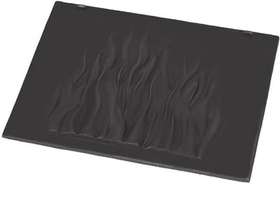 KOTARBAU® Gietijzeren Haardplaat, 46 x 35 cm, Antraciet, Achterplaat Open Haard, Reflectorplaat Open Haard, Hittebestendig, Vlammenpatroon