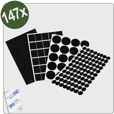 Quadrios 26SA147 Zelfklevend, Rond Zwart 147 stuk(s)