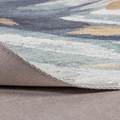 Fraai Modern vloerkleed - Strong Brush Blauw/Geel - 140x200cm