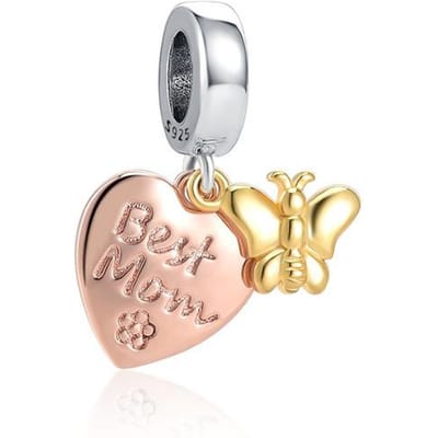 POMOiii Nieuwe Europese Roségouden Bloemenclip Stamboom Doe-het-zelf Fijne Kralen Past Originele Bedels Zilver 925 Armband Sieraden F047 beige