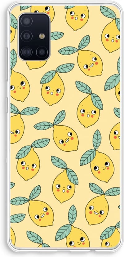 Hoesje geschikt voor Samsung Galaxy A51 4G hoesje - Citroenen - Soft Cover Telefoonhoesje - Bescherming aan alle Kanten en Schermrand