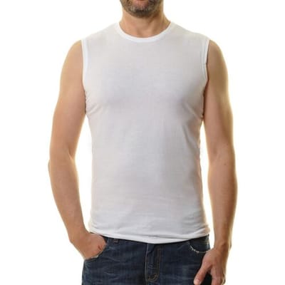 Ragman Ondermode Tank Top Round Neck 2Pack Wit / male
