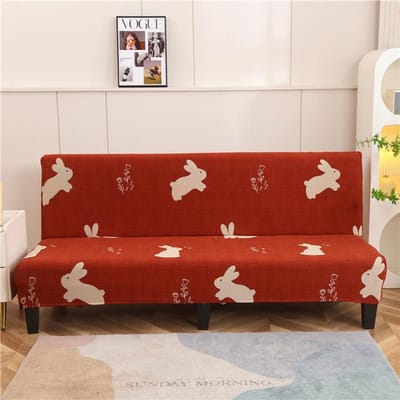 Opvouwbare slaapbankhoes voor woonkamer Armloze bankhoezen Elastisch spandex materiaal Zachte hoezen M (length 160-185cm)