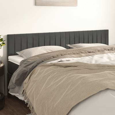 vidaXL - Hoofdborden - 160x5x78/88 - cm - fluweel - donkergrijs