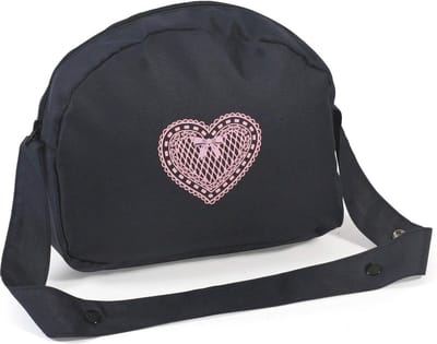 Luiertas voor poppen met Aankleedmat - Poppenaccessoires in gemêleerd grijs en navy