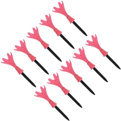 10 Pièces Tees de Golf Plastique Réglables Haute Stabilité Résistance à l'Usure Tees de Balle de Golf Fiables pour GolfeurRose rose