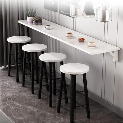 Klaptafel Muurbevestiging - Opvouwbaar Tafelblad - Ruimtebesparend Werken - Inklapbaar Ontwerp - Lang Smal - Wit