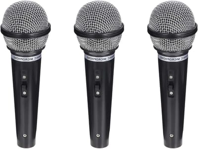 Realistische Plastic Nepmicrofoons voor Karaoke en Optredens - Set van 3 Stuks voor Feesten en Evenementen