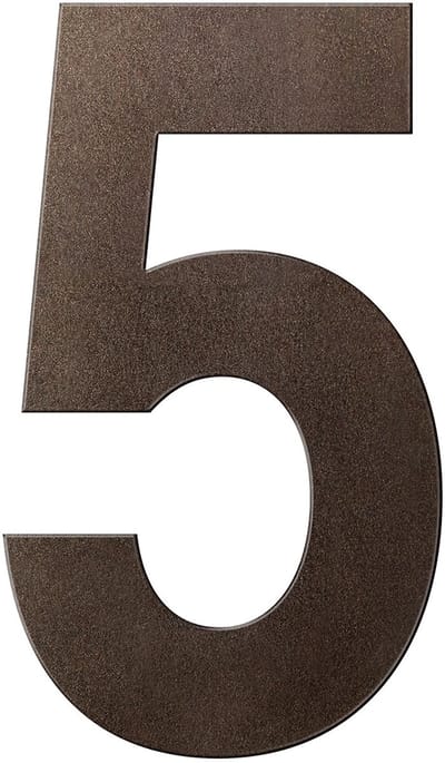 Huisnummer - Dark Brons Kleur - RVS - GPF - Dark blend 5 XXL, 400 mm
