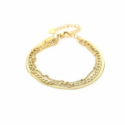 Bijoutheek Armband (sieraad) 3 Kettingen Goud