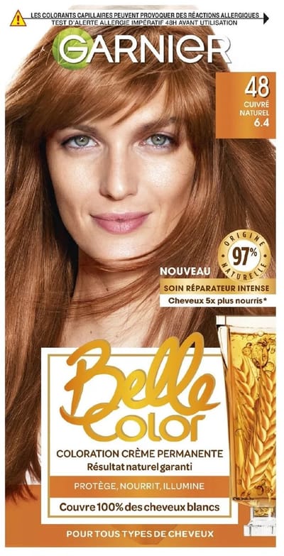 Garnier Belle Color - Easy-Color Cream Naturel Koper 48, permanente haarkleur, met jojoba- en tarwekiemolie -