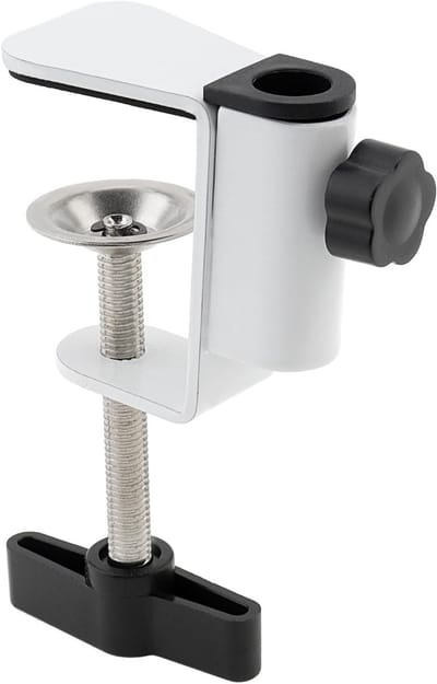 Dailygoods - C-klem Clip Mount - Universeel voor Camera en Monitor - Sterke bevestiging - Wit - Ideaal voor Mic en Tablet - Duurzaam ontwerp