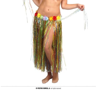 Fiestas Guirca Hawaii verkleed rokje - voor volwassenen - multicolour - 75 cm - hoela rok - tropisch