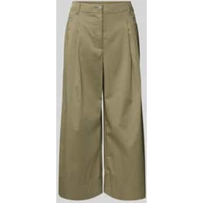 Wide leg bandplooibroek met verkort model