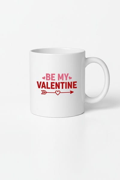 Be My Valentine" Valentijn Mok met Harten Pijl | Romantisch Cadeau Liefdesmok