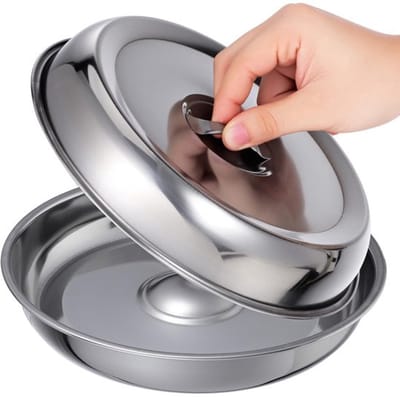 Virtubuy - Teppanyaki Lids - Stalen Deksel Set - Voor Overkoken Bescherming - 2