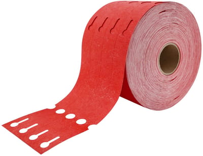 CombiCraft Rode Tyvek sleufetiketten 250x25mm op rol - 1500 etiketten