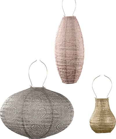 Lumiz Solar Tuinverlichting - Tuinverlichting op zonne energie - Buitenlampjes - Tuinverlichting op zonneenergie - Buitenverlichting - Buitenlamp - Decoratie - Versailles Set - 3 stuks - Taupe - Roze - Goud