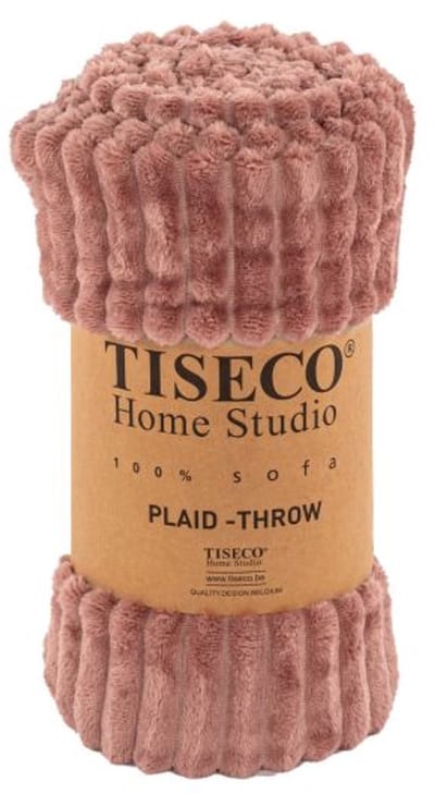 Tiseco - Deken RIBBLE - SET/2 - microflanel plaid - 130x160 cm - Beige