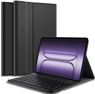 Hoes met toetsenbord geschikt voor OnePlus Pad 3 (13.2 inch) - Keyboard Book Case Cover Hoesje Zwart