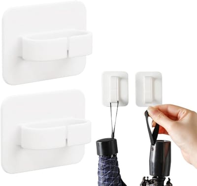 Allecto Plus - Brillenopbergrek voor korte zonnebrillen - Set van 2 - Wit - Brillenhouder met ringhaak - Brillenstandaard