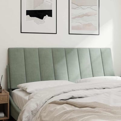 vidaXL - Hoofdbordkussen - "Hanko" - 140 - cm - velvet - lichtgrijs