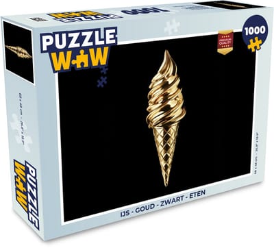 Puzzel Ijs - Goud - Zwart - Eten - Legpuzzel - Puzzel 1000 stukjes volwassenen