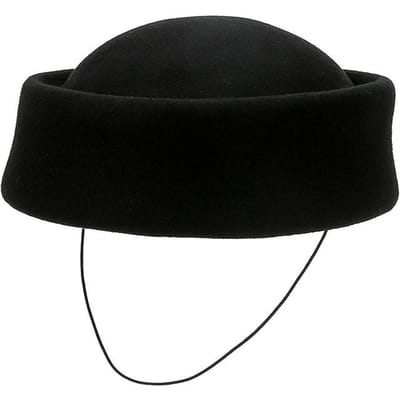 Béret 100% Laine pour Femme avec Voilette | Chapeau d'Hôtesse de l'Air Vintage Britannique | Élégant Luxe de Banquet black