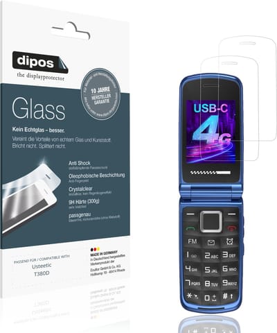 dipos – 2x Pantserfolie geschikt voor Usteetic T380D | 9H Screenprotector