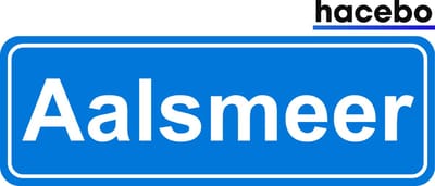Hacebo - Plaatsnaam Sticker - 29x10 CM - Aalsmeer sticker - Verkeersborden sticker - grappige cadeaus - Aalsmeer