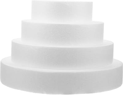 Witte Doe-het-zelf Taartmodel Dummy Cake - 4 Stuks | Taartdummies met 4 Lagen voor Bruidstaart | Rond Schuim Draaien Mini Kleding Decoratie