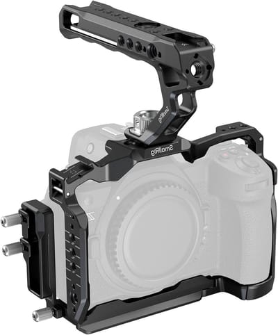 Cage Kit voor Nikon Z6III met Top Handle en Kabelklem, Aluminium Volledige Cage met Antidraai Ontwerp en Snelle Bevestigingsplaat voor Arca - 4520
