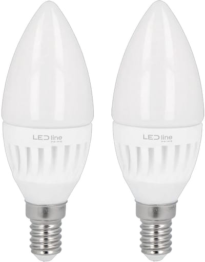 LED line PRIME LED Kaarslamp C37 E14 - 5W (vervangt 60W) - 700lm - Ø37mm - 230V - Energiezuinig - 2 stuks