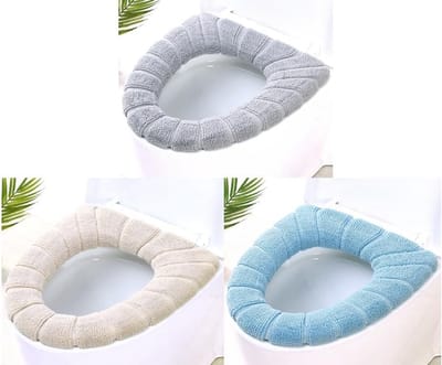 Dailygoods - 3PCS Warmer WC-Zitbehuizing - Wasbare Toiletten Zitbehuizing in 3 Kleuren
