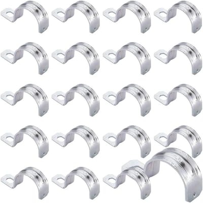 Buisklemmen U-vormig - Slangklemmen Pijpklemmen - Leidingen Bevestigen - Gegalvaniseerde IJzeren Beugel - 56 x 19 mm - Zilver