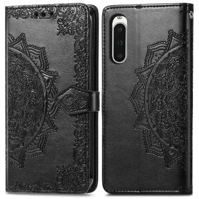 imoshion Hoesje - Geschikt voor Sony Xperia 10 V - Mandala Bookcase - Zwart